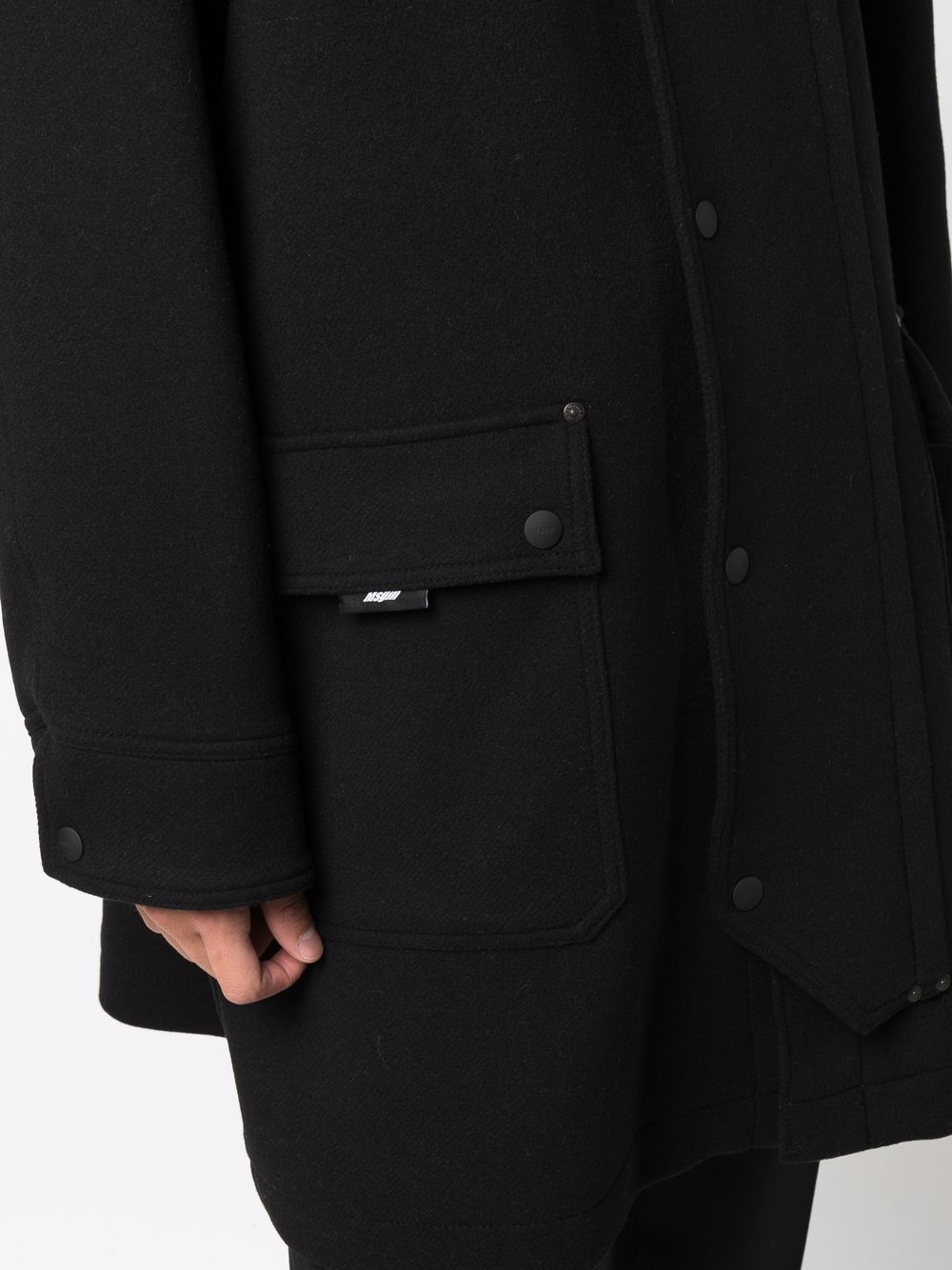 black snap-fastening coat - 5