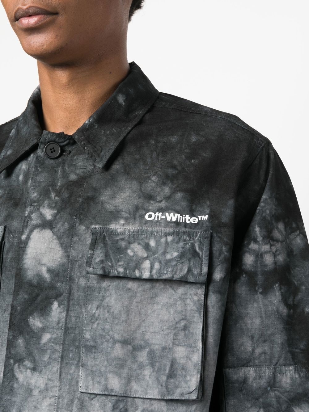 bleach-effect shirt-jacket - 5