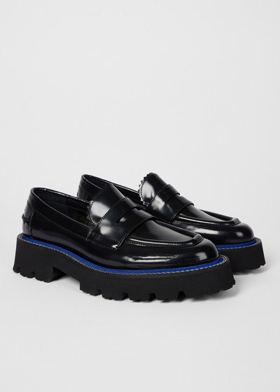 Paul Smith Women's Black Chunky High Shine 'Magpie' Loafers outlook