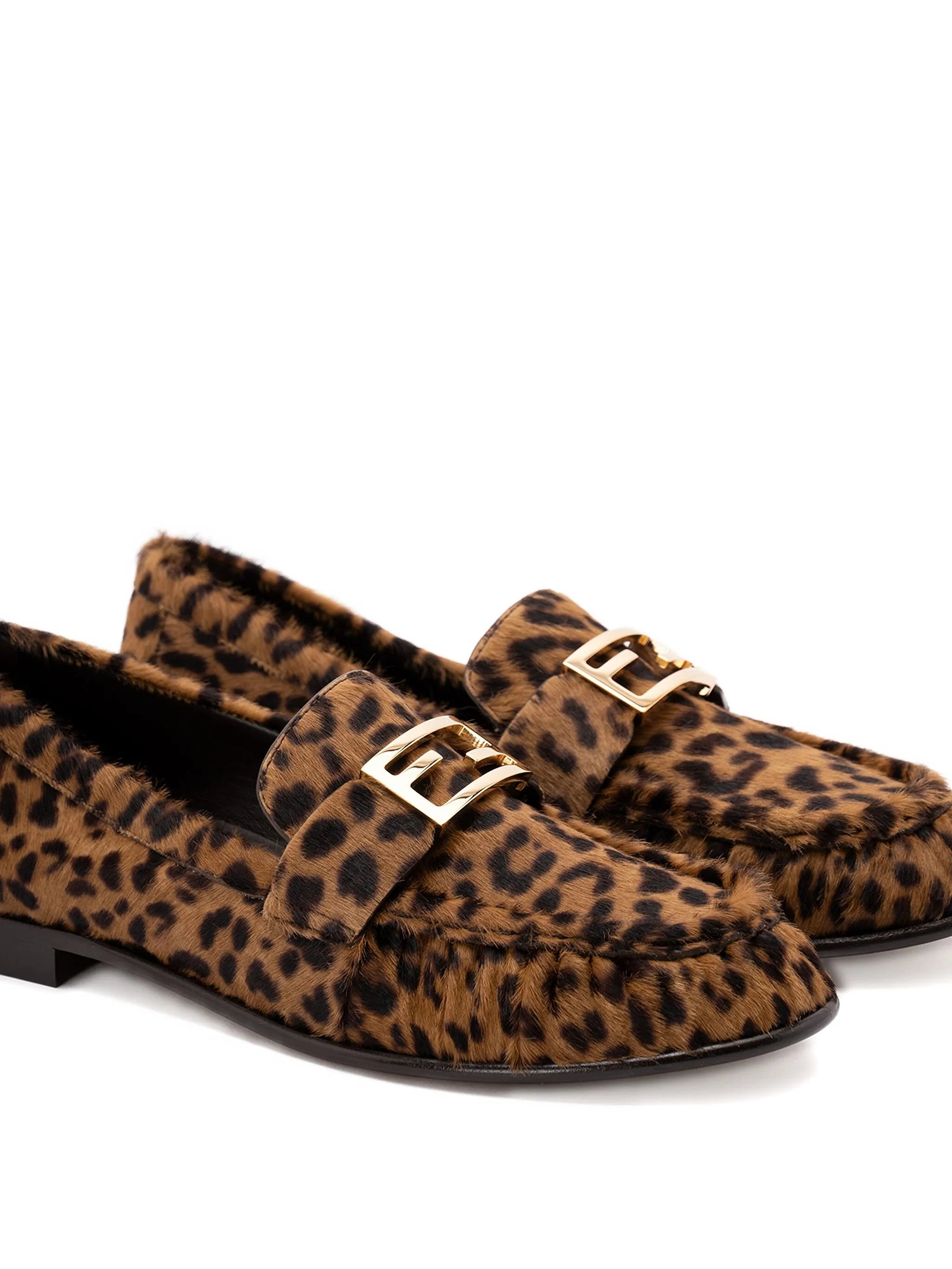 leopard-print logo-detail loafers - 3