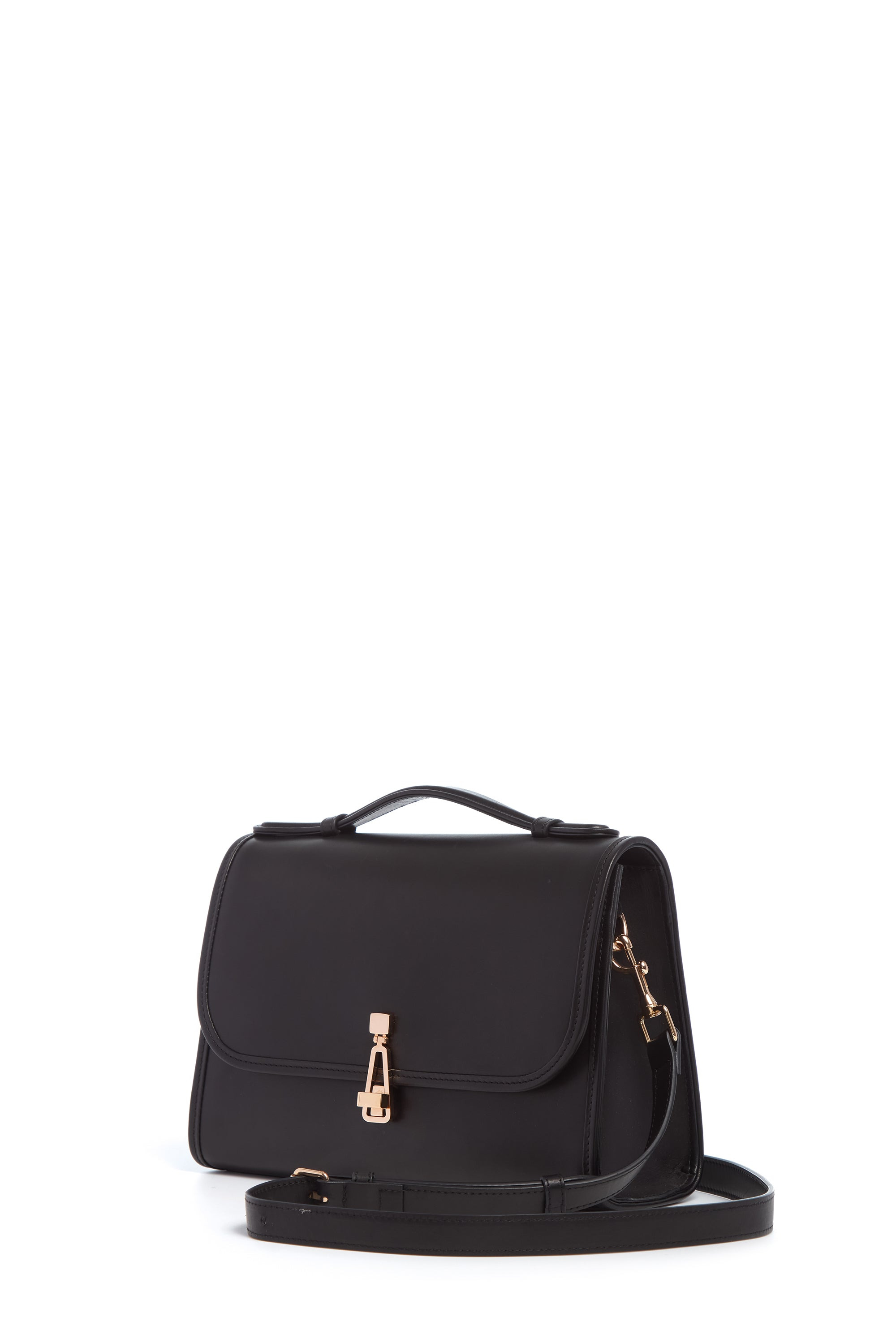 Medium Leonora Flap Bag in Black Leather - 2