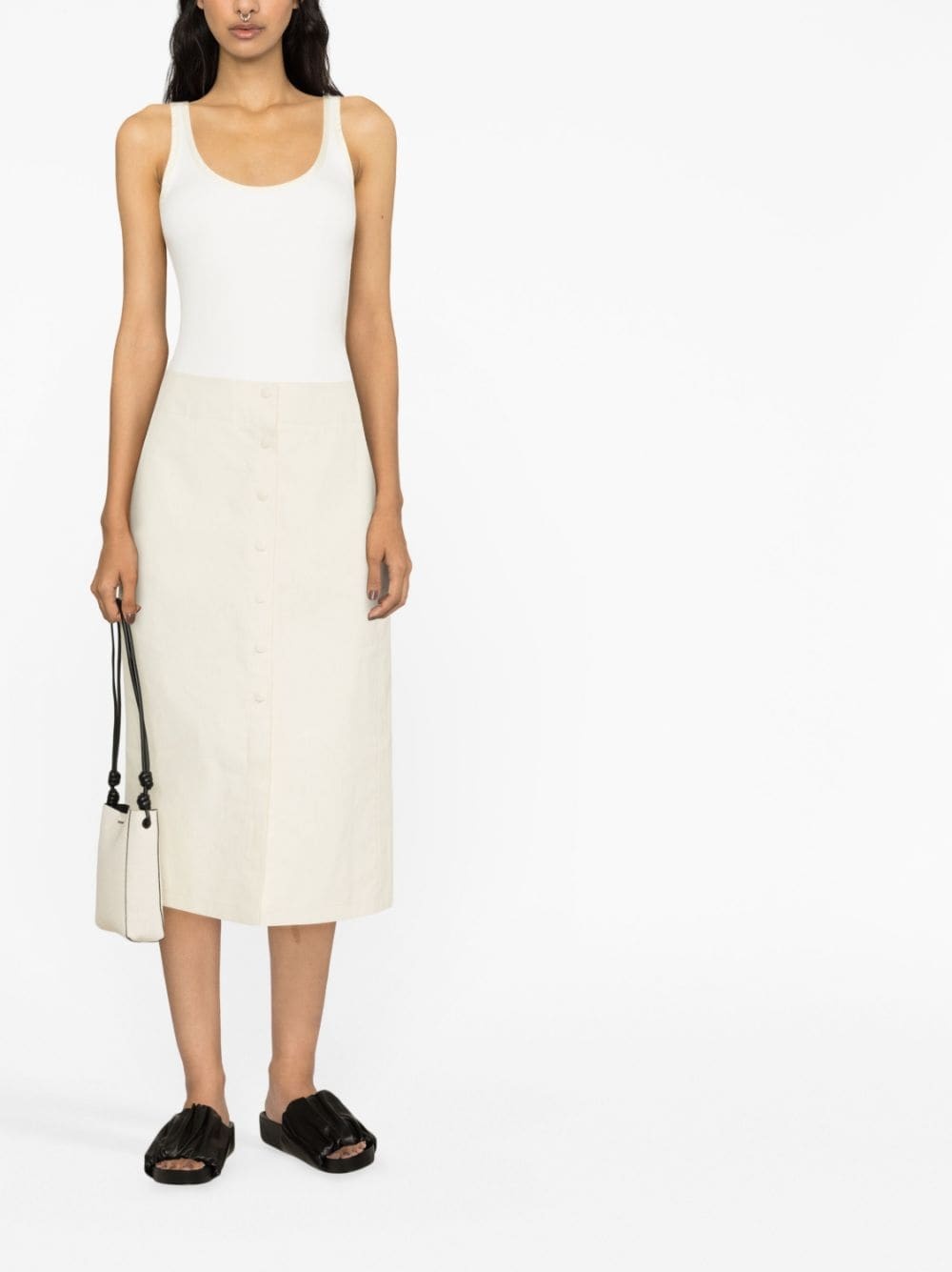 button-up A-line skirt - 2