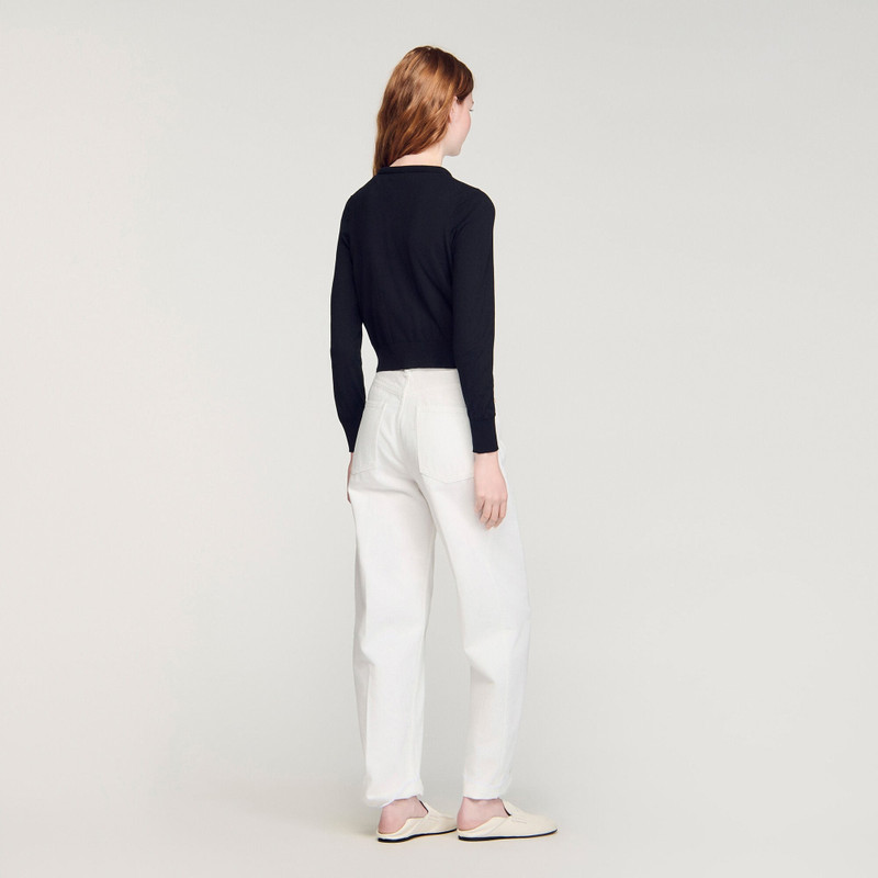 PADDED ROUND NECK CROPPED CARDIGAN 6