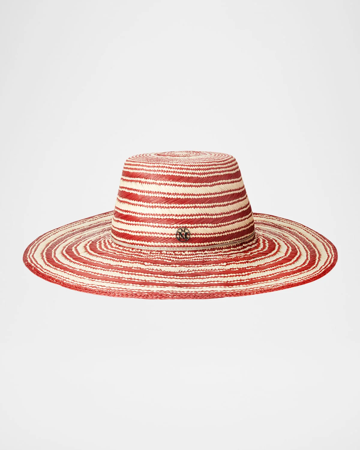 Aude Striped Straw Floppy Hat - 1