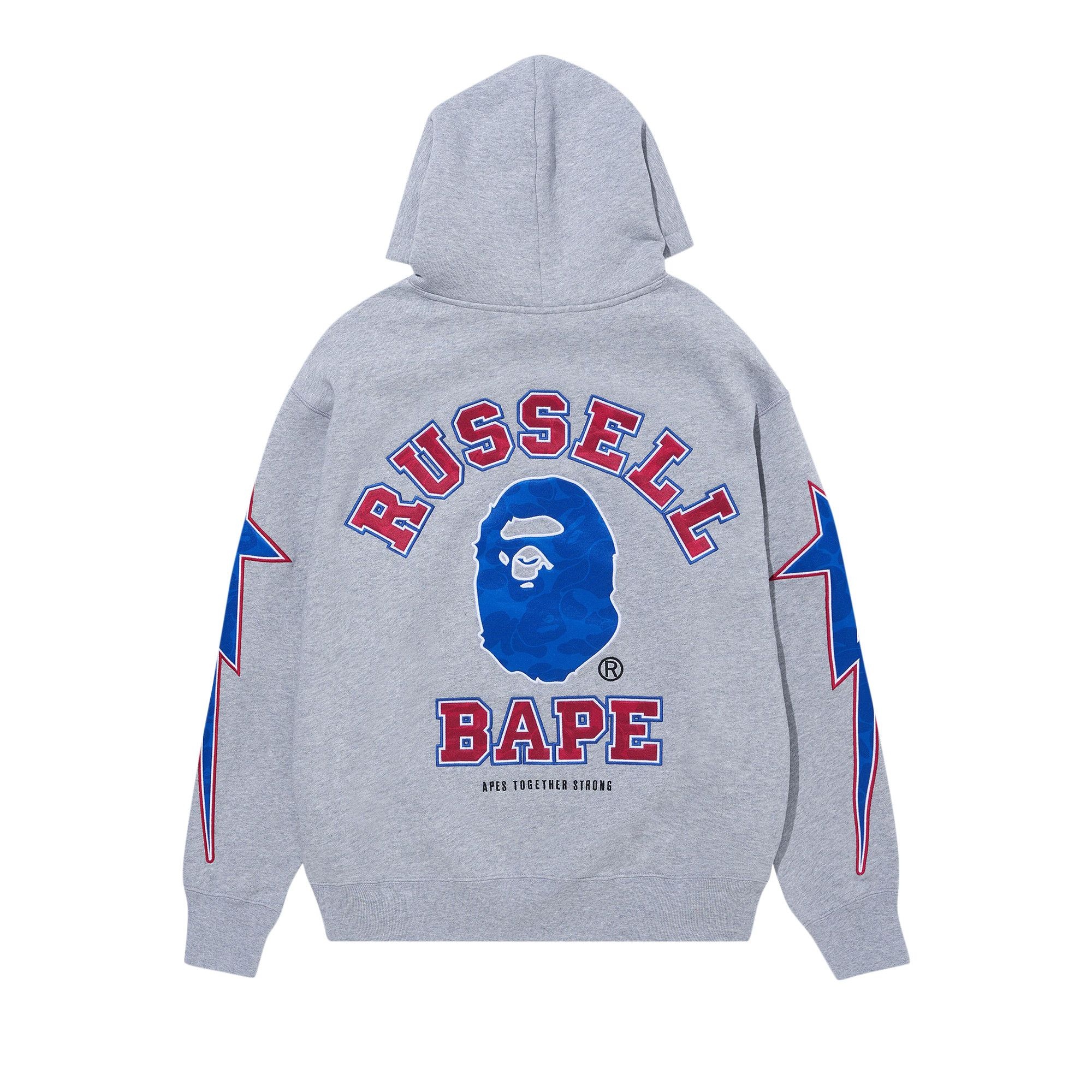 BAPE x Russell Pullover Hoodie 'Grey' - 2