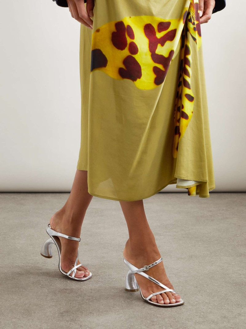 Dries Van Noten Metallic leather mules Silver outlook
