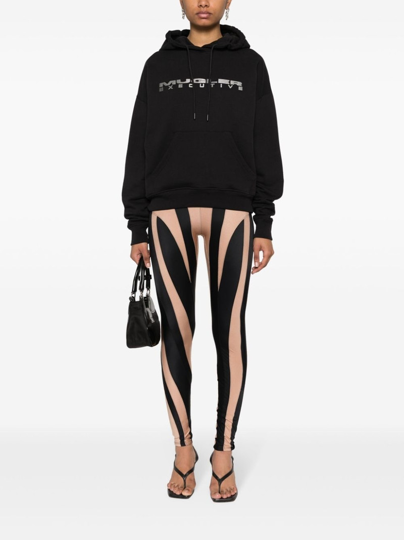 MUGLER logo-lettering jersey hoodie outlook