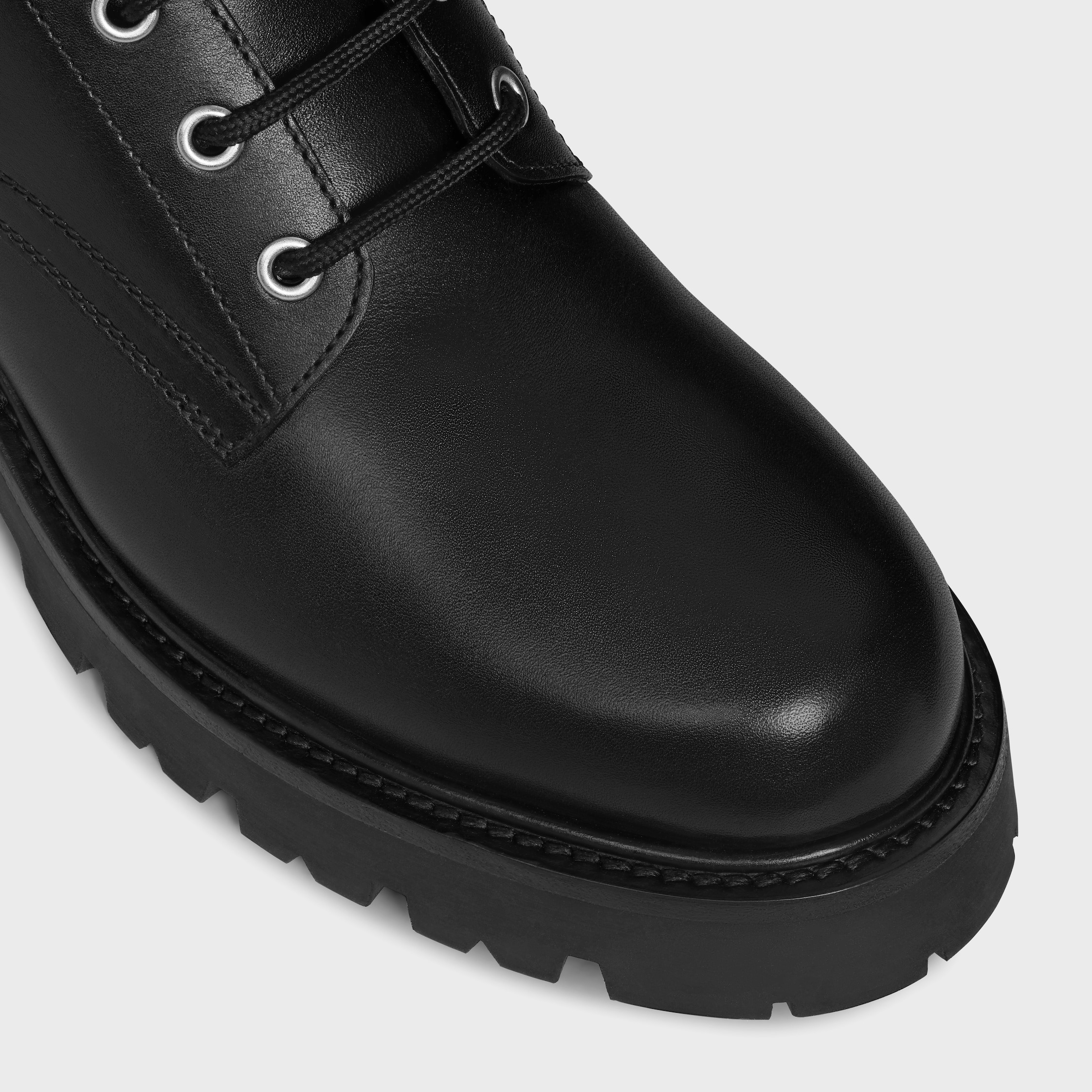 CELINE TRIOMPHE RANGERS MID LACE-UP BOOT in SHINY BULLSKIN - 4