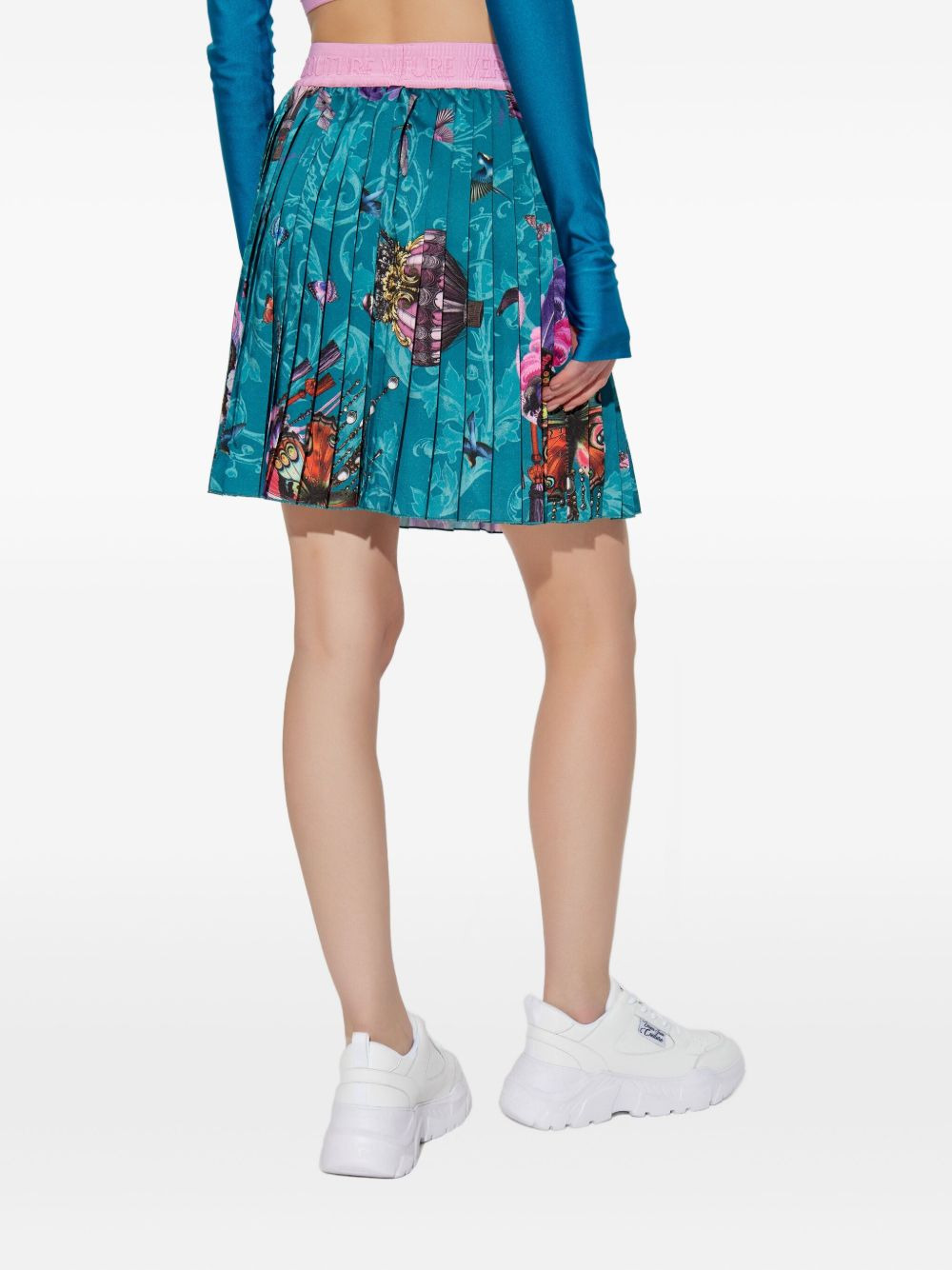 pleated printed skirt - 4