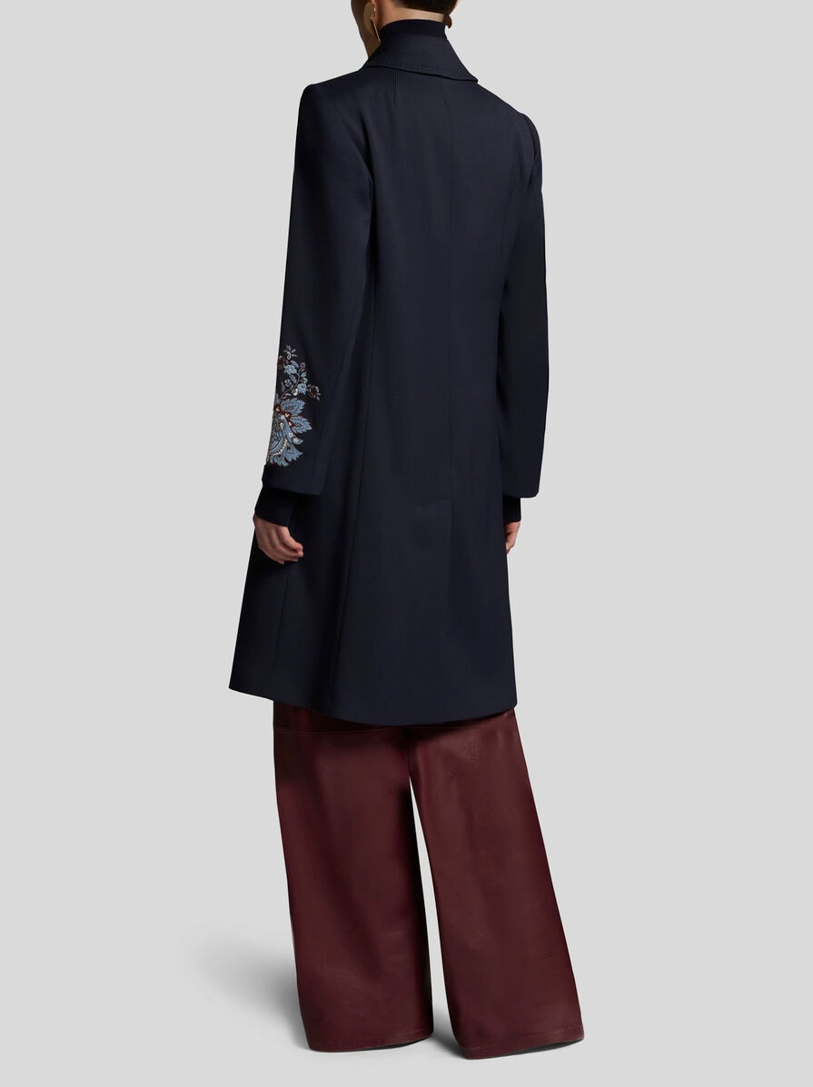 GABARDINE COAT WITH EMBROIDERY - 5