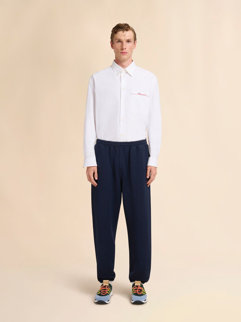 Marni DEEP BLUE COTTON SWEATPANTS WITH MARNI FRAME LOGO outlook