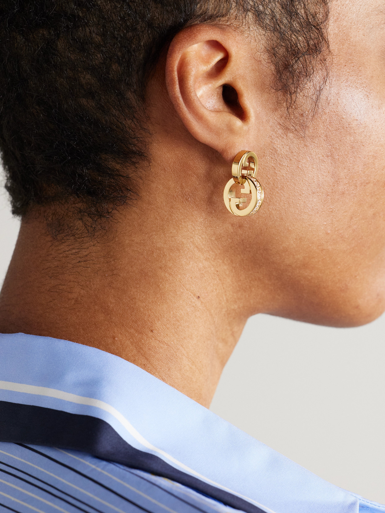 Blondie Gold-tone Crystal Hoop Earrings - 2