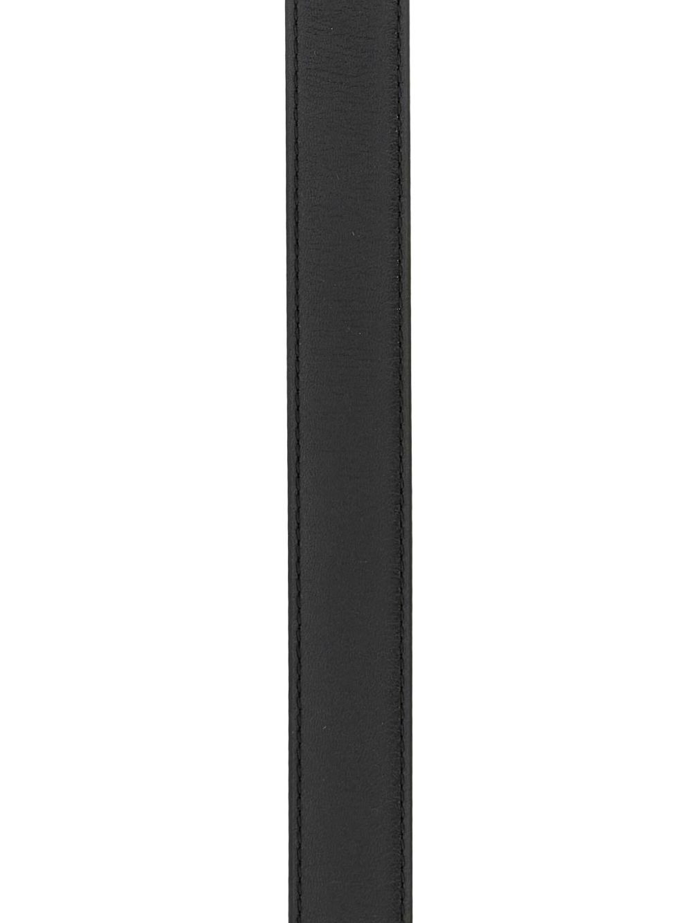 rectangular-plaque leather belt - 2