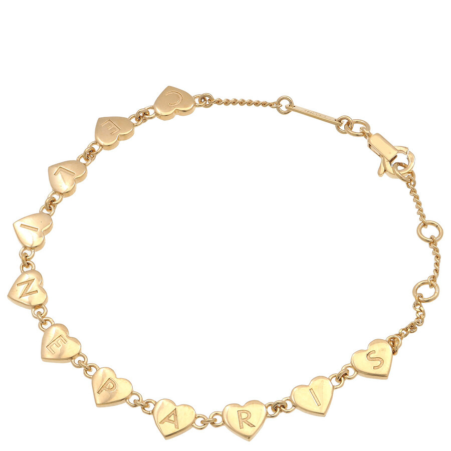 Celine Gold Heart Logo Charm Bracelet - 2