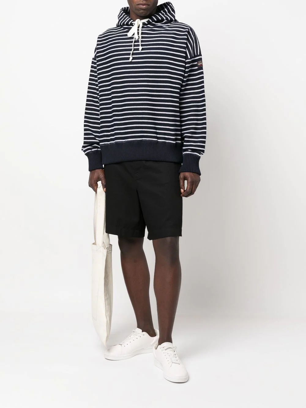 stripe-print long-sleeve hoodie - 2