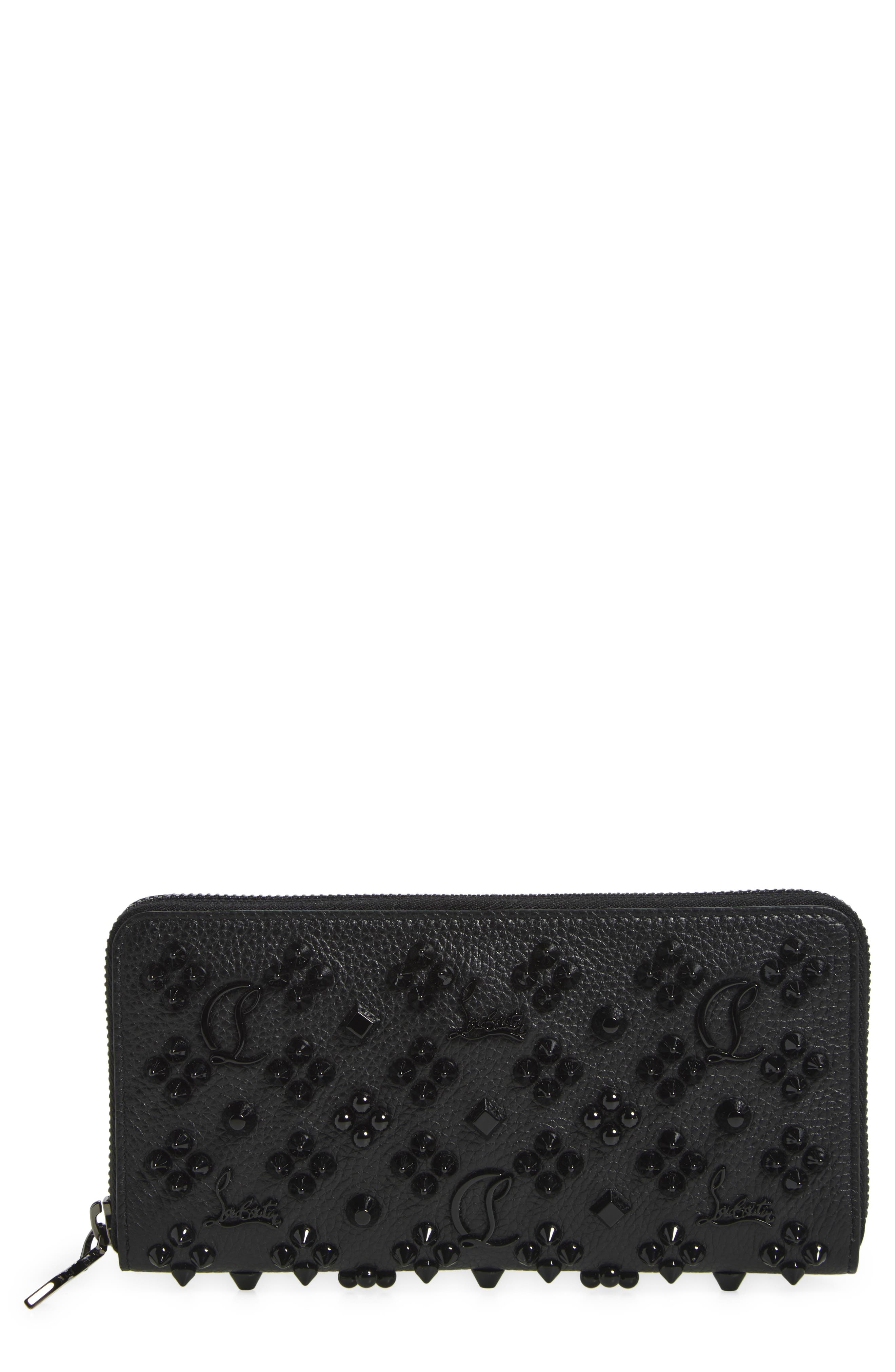 Christian Louboutin Panettone Spiked Calfskin Wallet in Black/Ultrablack at Nordstrom - 1