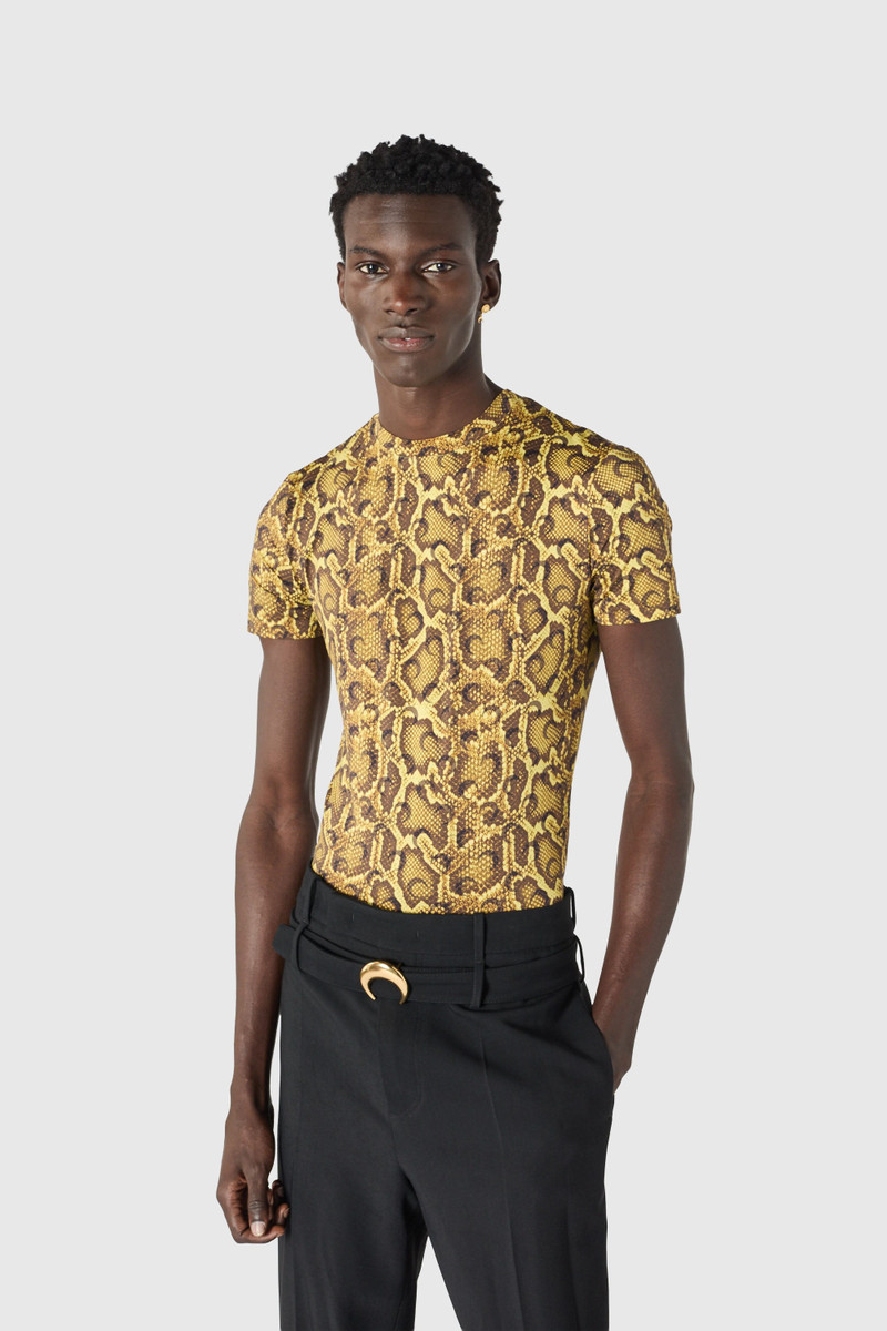PYTHON PRINTED JERSEY SS CREWNECK TOP 6