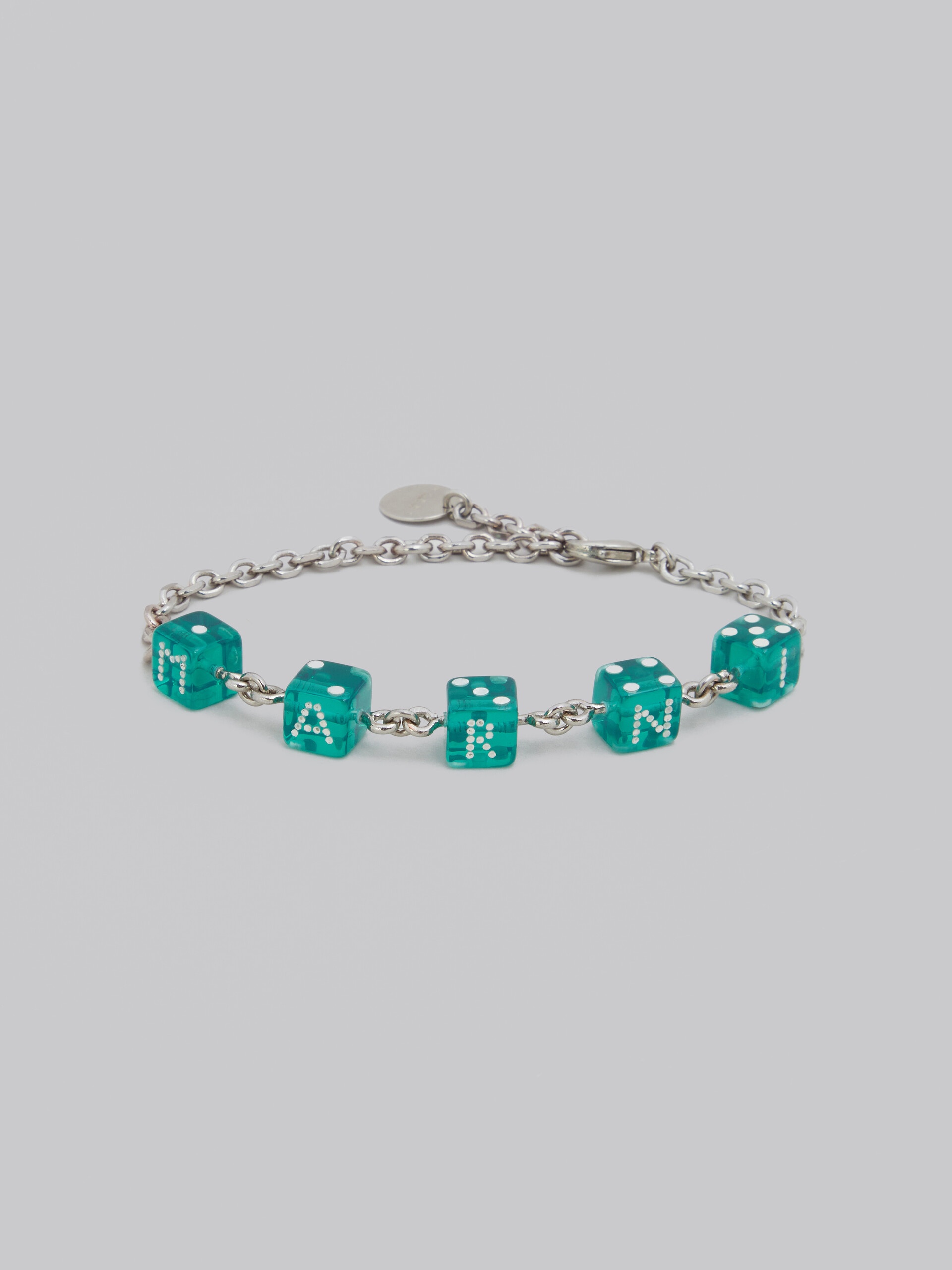LARGE RHINESTONE DICE CHARM BRACELET - 4
