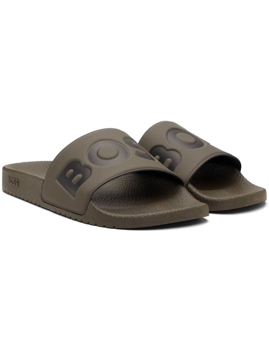 Khaki Large Logo Detail Slides - 4