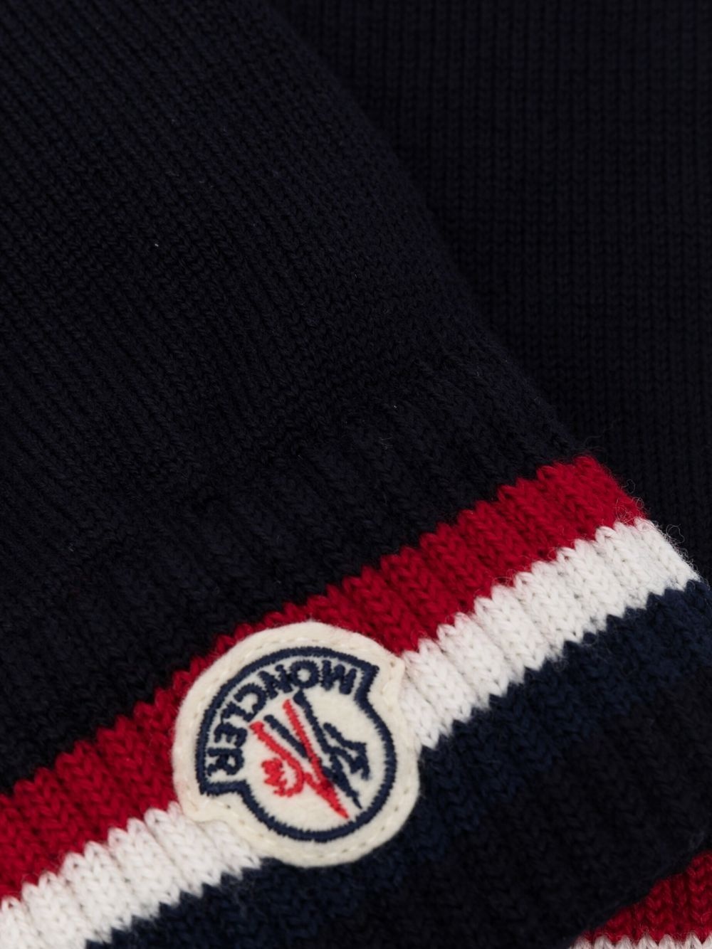 logo-stripe knit gloves - 2