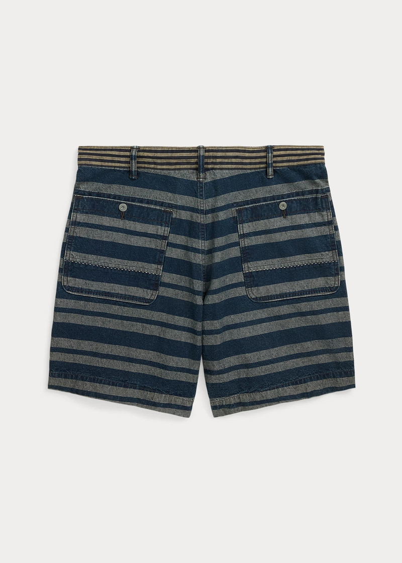 RRL by Ralph Lauren Indigo Striped Linen-Cotton Short outlook
