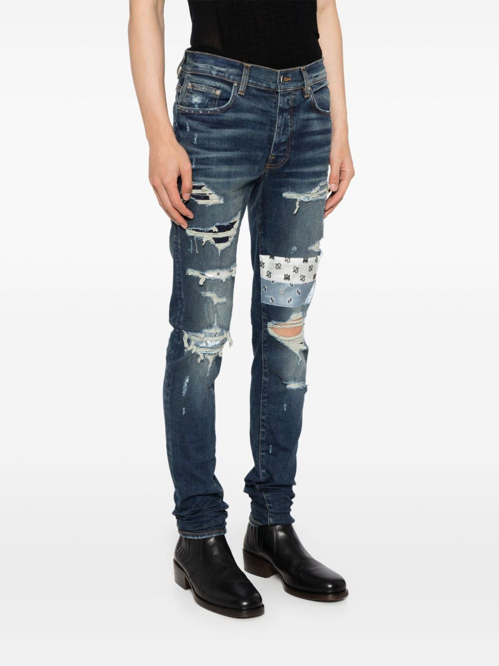 Ma Paisley patchwork skinny jeans - 3