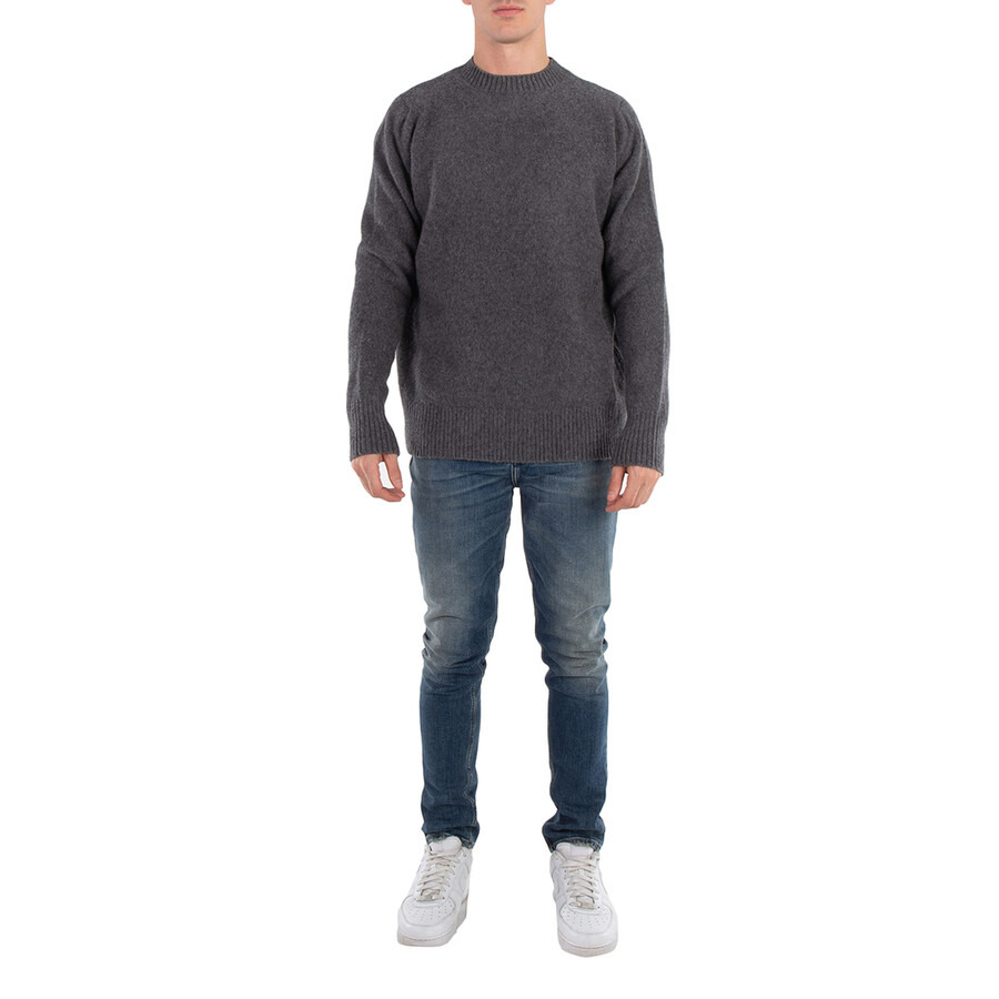 OAMC Men's Stone Grey Logo-Print Wool Jumper - 2