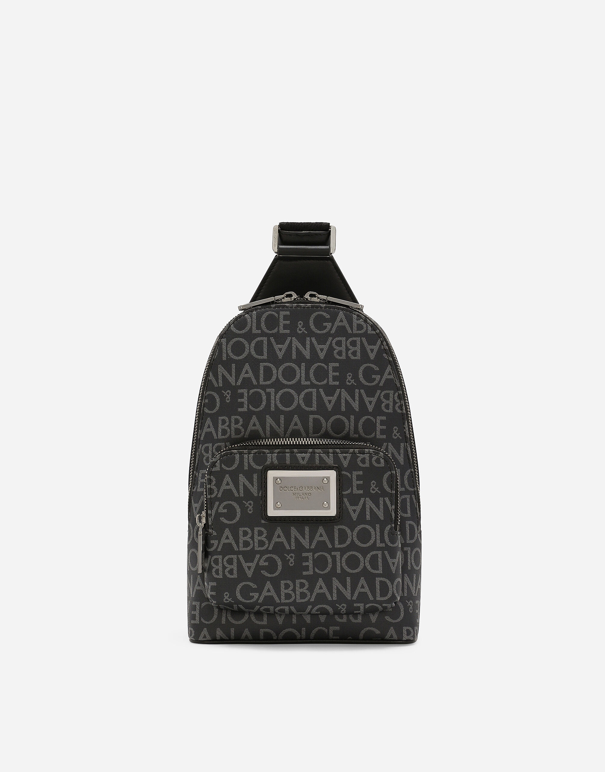 Coated jacquard crossbody backpack - 1