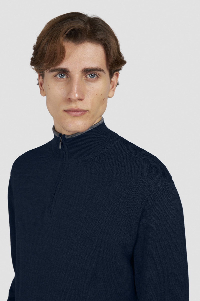 WOOL SILK HALF ZIP SWEATER 4