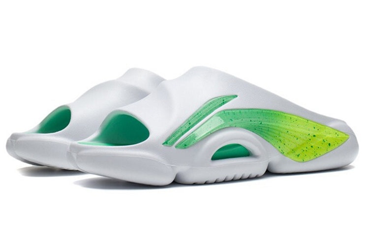 (WMNS) Li-Ning 8 PE Courtside Sport Slides 'White Green' ABTS010-14 - 4