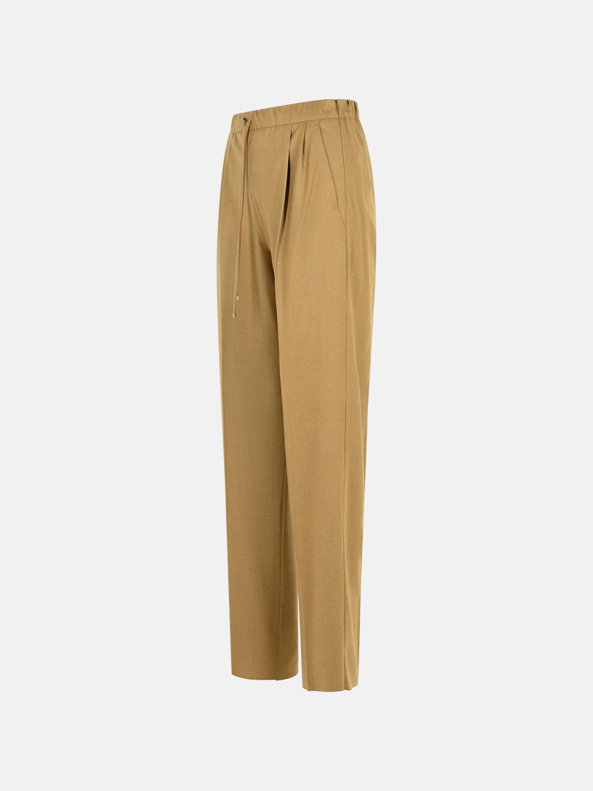 'GATTI' DOVE-GRAY CASHMERE DRAWSTRING PANTS - 2