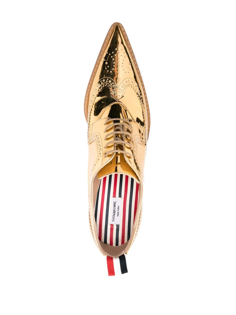 metallic longwing brogues with sculpted heel - 4