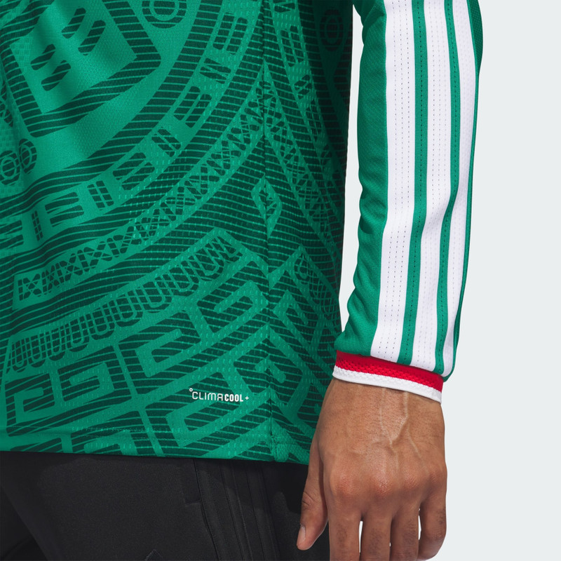 Mexico 26 Home Alvarez Authentic Long Sleeve Jersey 6
