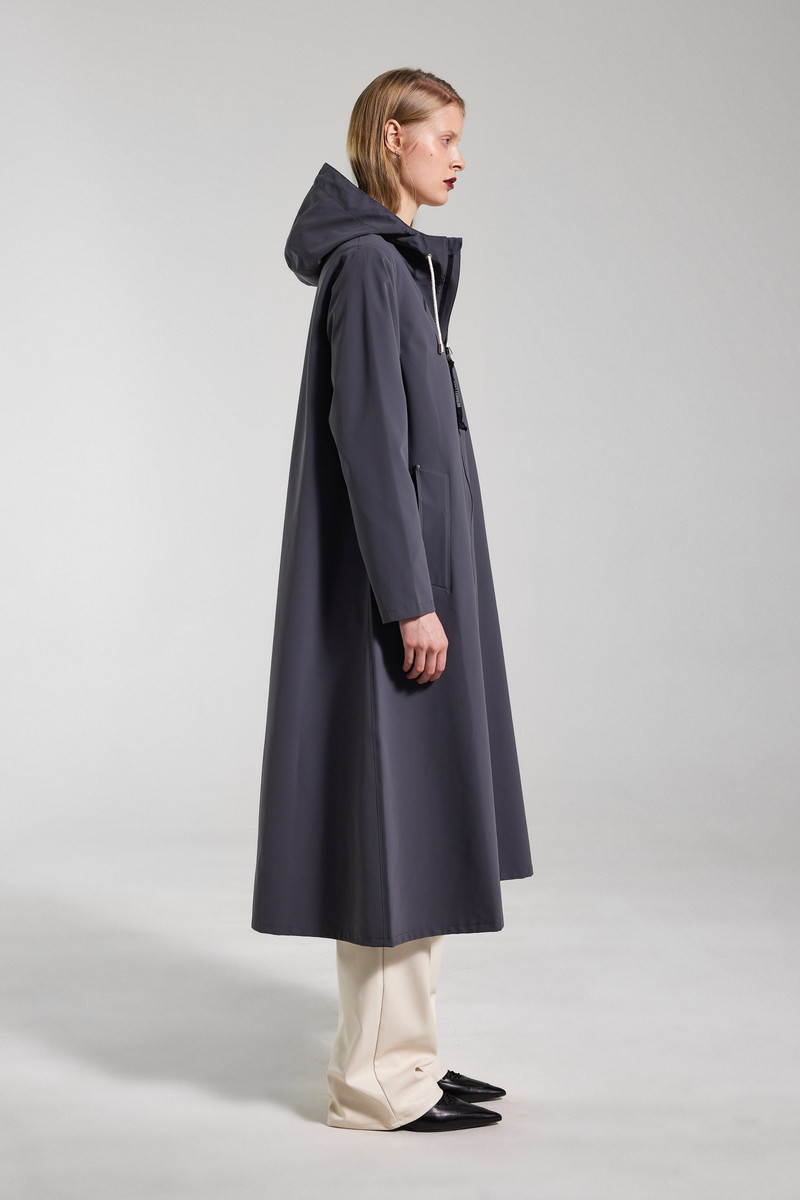 Mosebacke Long Lightweight Zip Matte Raincoat Metal 3