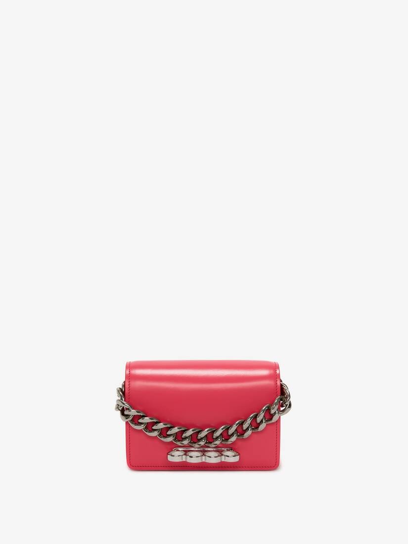 The Four Ring Mini With Chain in Neon Pink 1