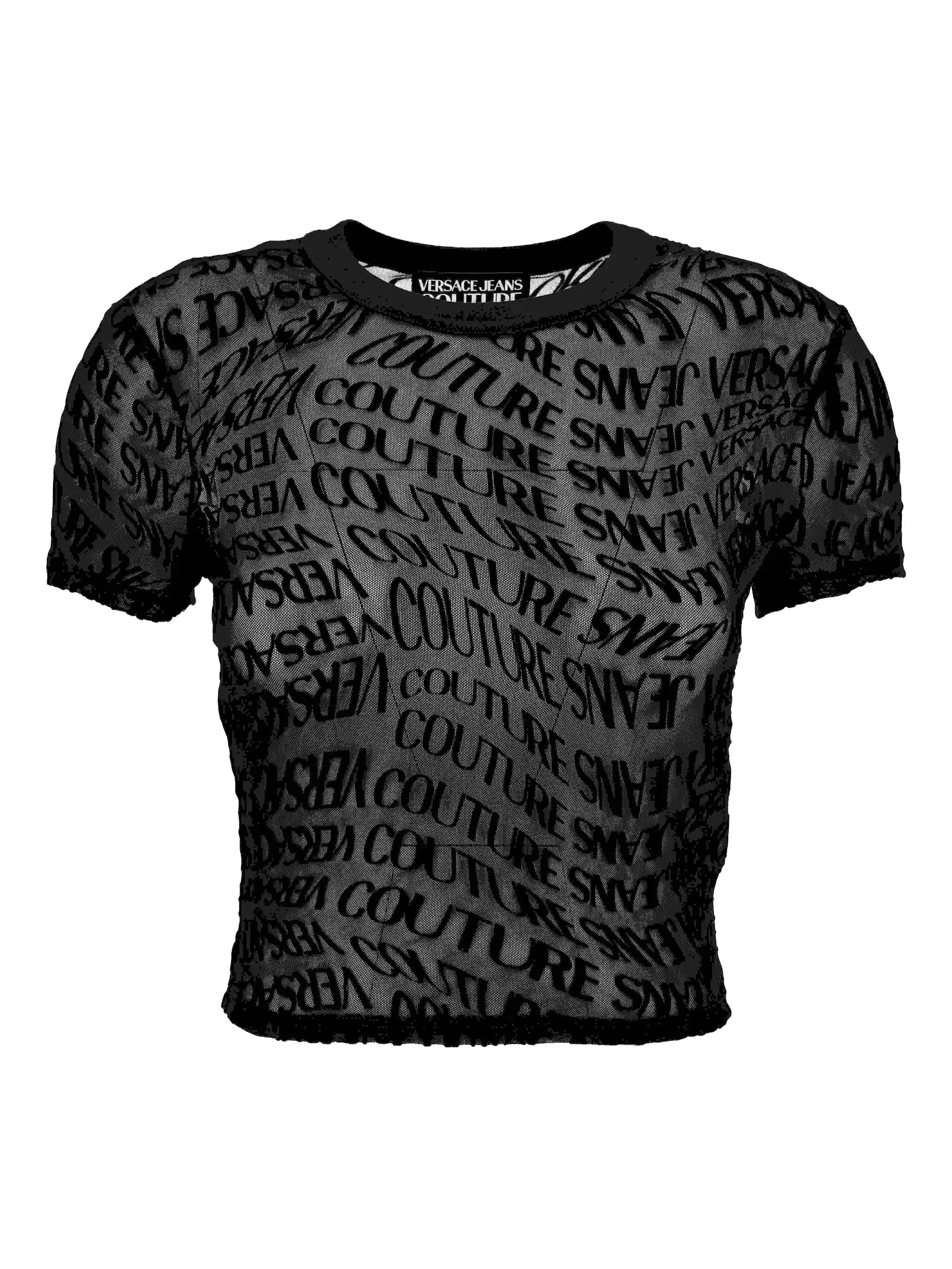 Versace Jeans Couture Logo-print Mesh Top - 1