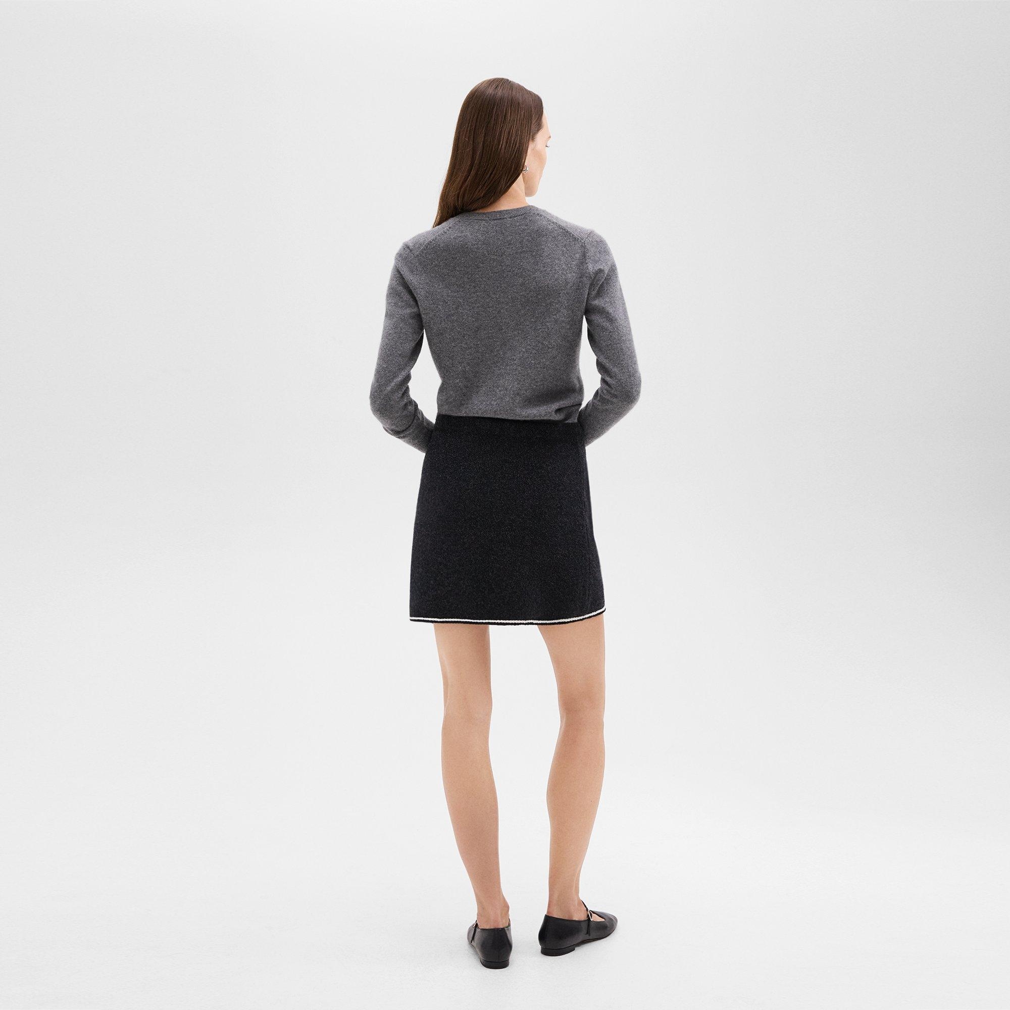 Mini Skirt in Felted Wool-Cashmere - 4