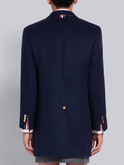 Thom Browne Navy Military Weight Cashmere Double Breasted Sack Overcoat outlook