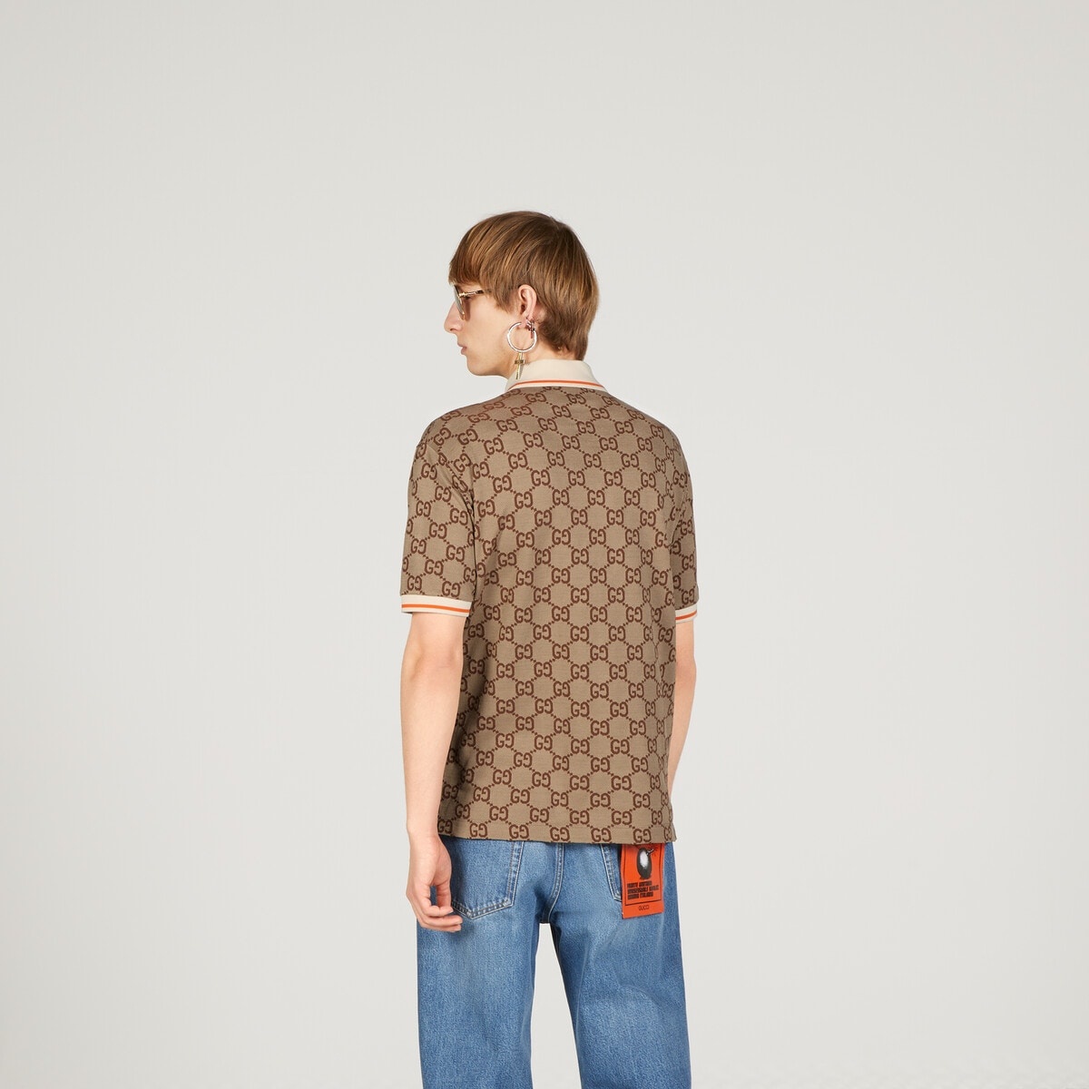 GUCCI GG cotton silk polo shirt | REVERSIBLE