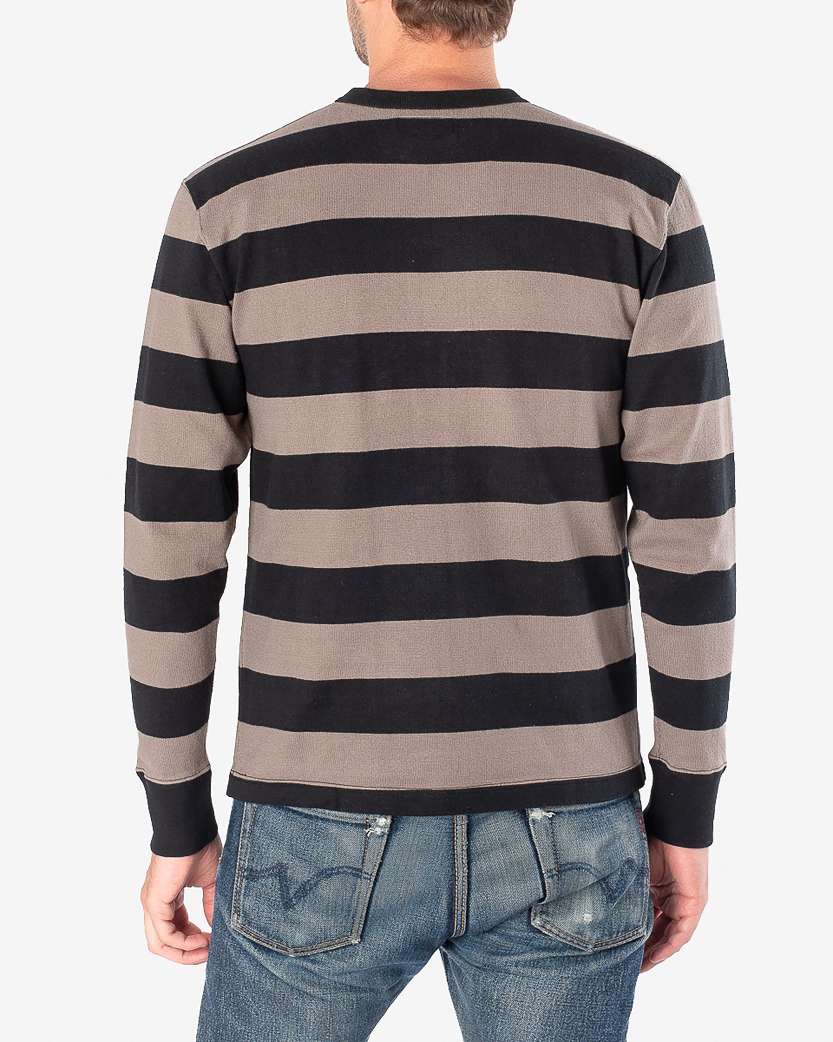 IHTB-01-GRY-BLK 11oz Cotton Knit Long-Sleeved Sweater - Grey/Black - 3