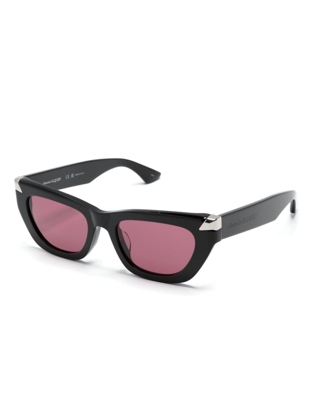 Alexander McQueen BLACK ACETATE PUNK RIVET SUNGLASSES