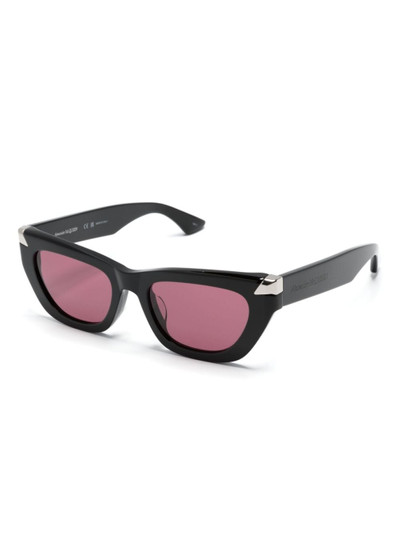 Alexander McQueen logo-engraved cat-eye sunglasses outlook