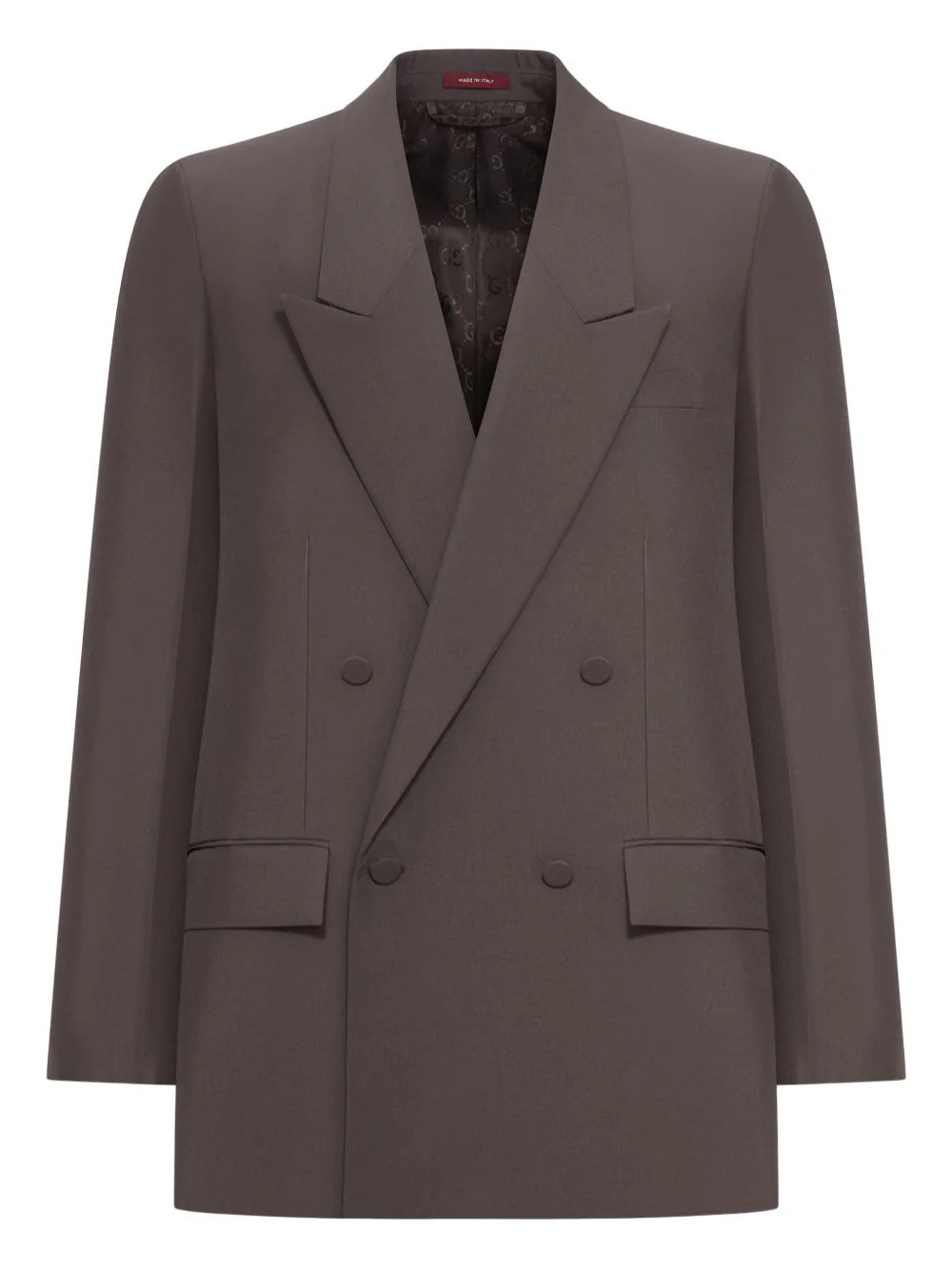 double-breasted gabardine blazer - 1