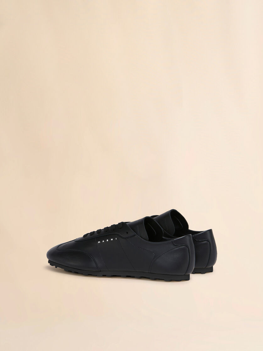 BLACK NAPPA LEATHER SOFTY SOCCER SNEAKER - 3
