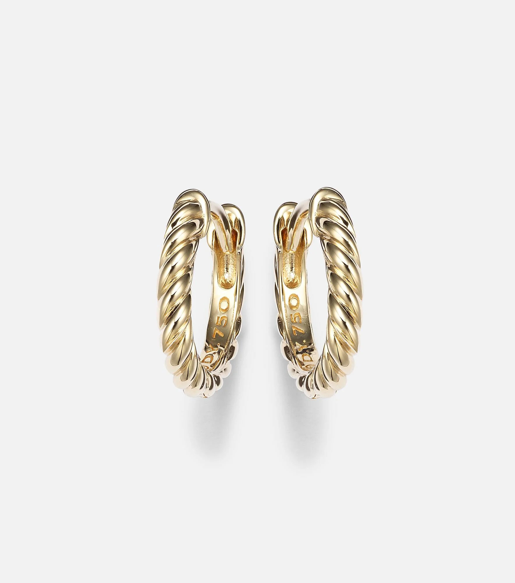 Sculpted Cable Micro 18kt gold hoop earrings - 1