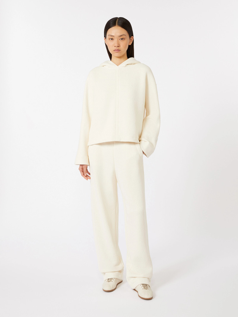 Max Mara DENTE Cotton fleece trousers - IVORY outlook