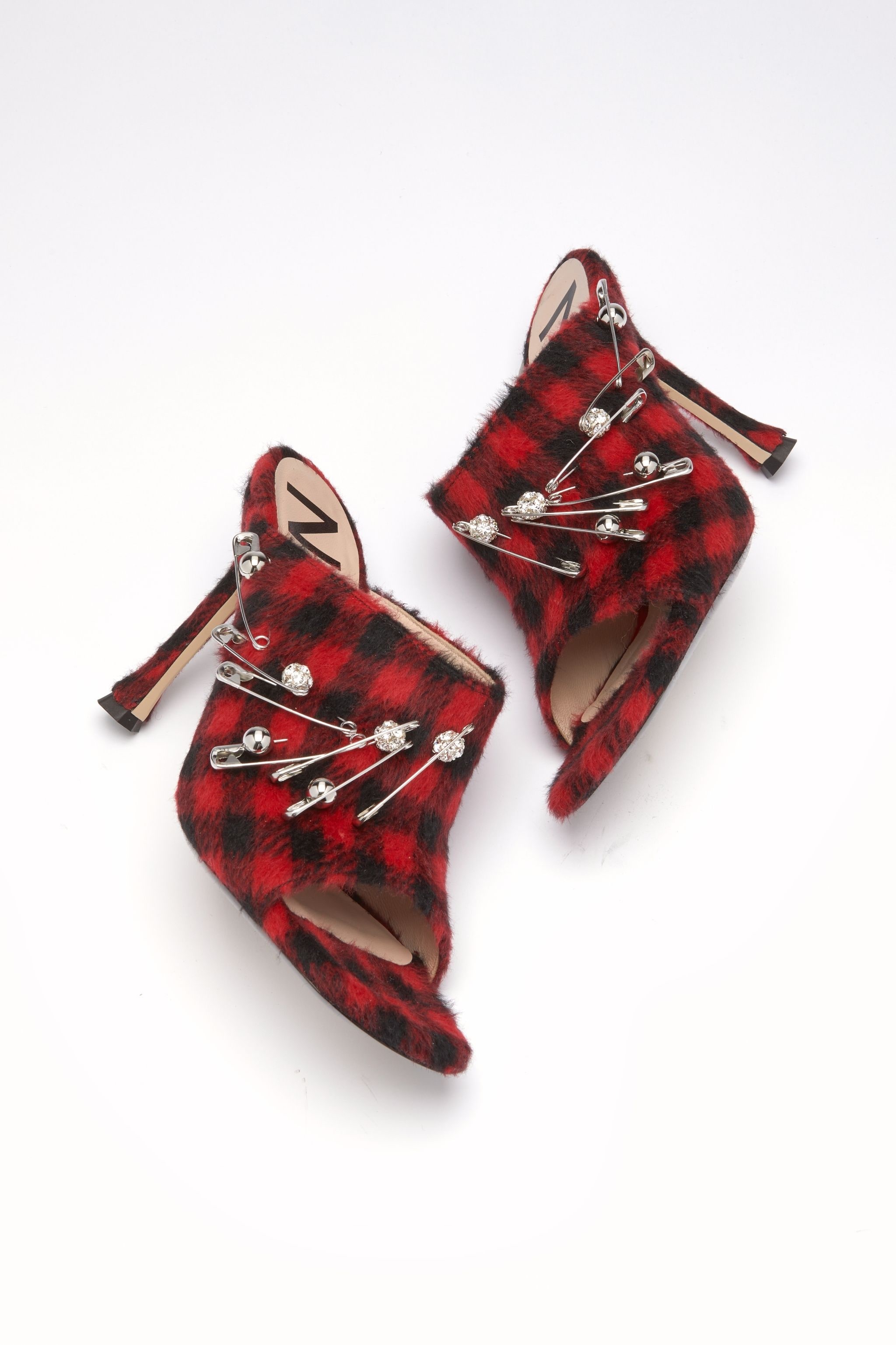 EMBELLISHED TARTAN MULES - 4