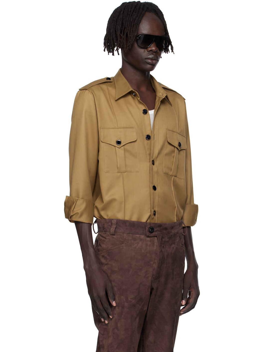 Tan Military Overshirt - 2