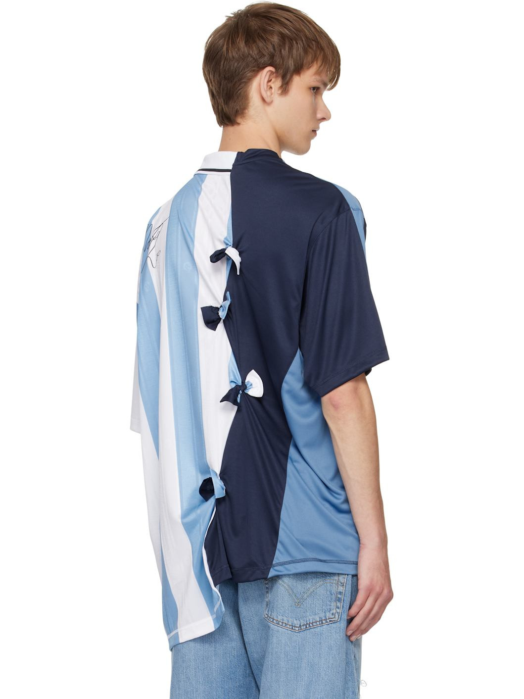 Blue & White Collage Footbed Top - 3