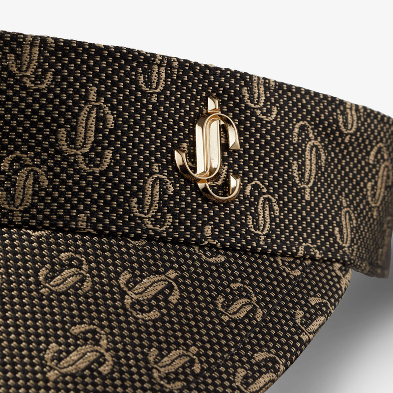 Tesni
Raffia Visor with Embroidered Black JC Monogram and Black Nappa Leather Trim 4